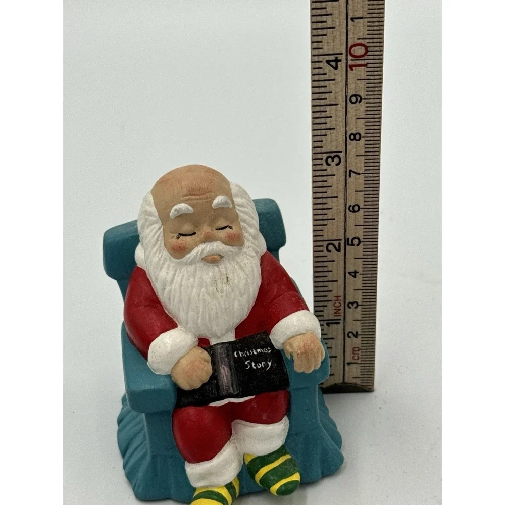 Ceramic Sleeping Santa Claus Sitting With a‎ Book Christmas